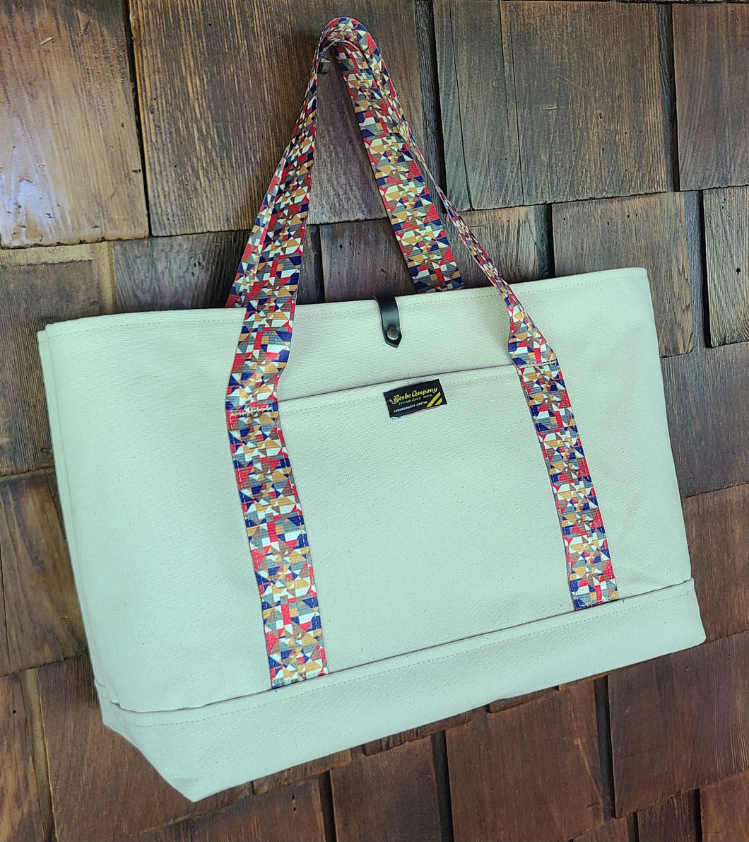 Sturdy Canvas Tote - Colorful Crystals Webbing
