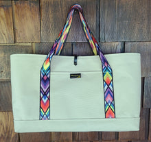 Load image into Gallery viewer, Sturdy Canvas Tote - Rainbow Pride Webbing
