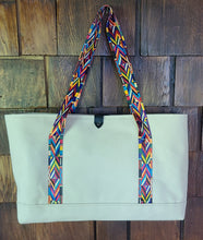 Load image into Gallery viewer, Sturdy Canvas Tote - Modern Art Webbing
