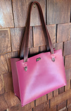 Load image into Gallery viewer, Leather Tote - Fuschia
