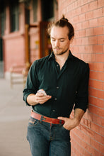 Load image into Gallery viewer, Brown Leather Belt with No Metal for Easy Travel - NOW 30% OFF!