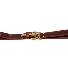 Load image into Gallery viewer, Equestrian Buckle Belt - Burgundy Leather