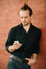Load image into Gallery viewer, Black Leather Belt with No Metal for Easy Travel - NOW 30% OFF!