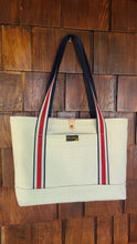 Load image into Gallery viewer, Sturdy Canvas Tote - Red, White & Blue Webbing
