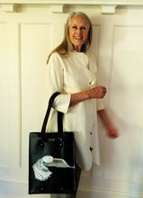 Load image into Gallery viewer, Smooth Black Leather Tech Tote