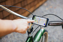 Load image into Gallery viewer, bike or Peloton phone mount iphone holder leather bike handlebar or frame phone holder mount