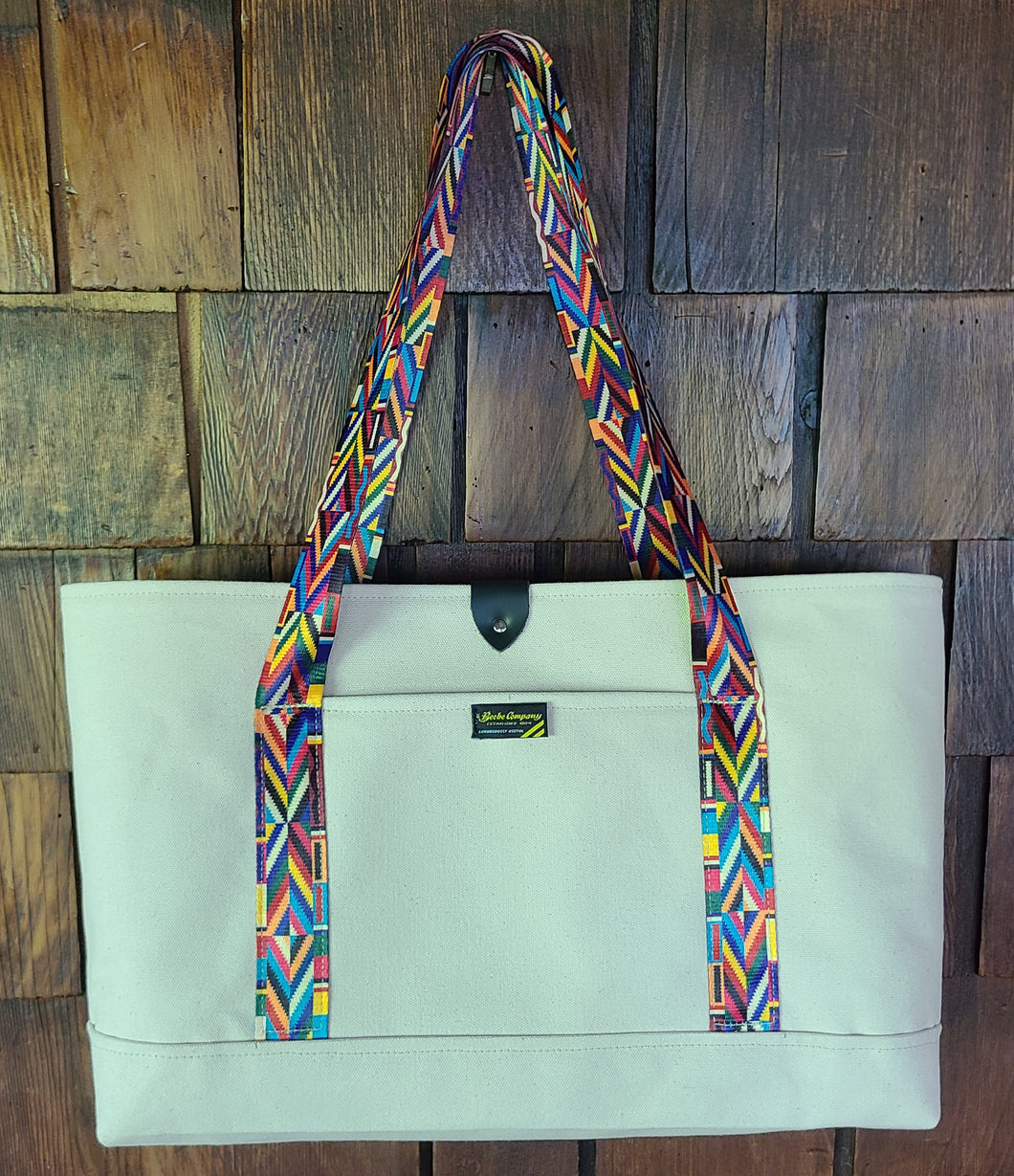 Sturdy Canvas Tote - African Inspired Webbing