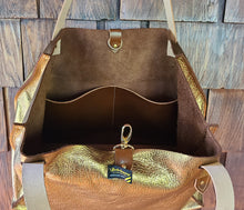 Load image into Gallery viewer, Tech Tote - Pebbled Gold Leather
