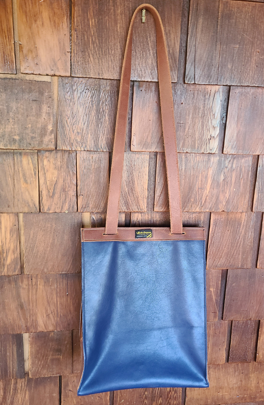 Convertible Backpack Shoulder Bag - Blue Leather