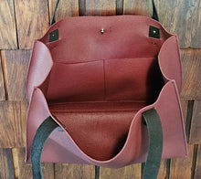 Load image into Gallery viewer, Burgundy Italian Leather Tote
