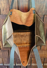 Load image into Gallery viewer, Antique Gold Italian Leather Tote
