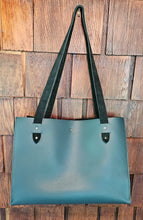 Load image into Gallery viewer, Dark Green Suede &amp; Leather Tote
