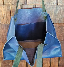 Load image into Gallery viewer, Supple Blue Leather Tote
