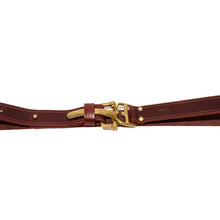 Load image into Gallery viewer, Equestrian Buckle Belt - Burgundy Leather
