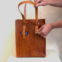 Load image into Gallery viewer, Tech Tote - Smooth Brown Leather
