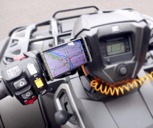 Load image into Gallery viewer, universal phone holder mount for ATV quad snowmobile handlebars or stem
