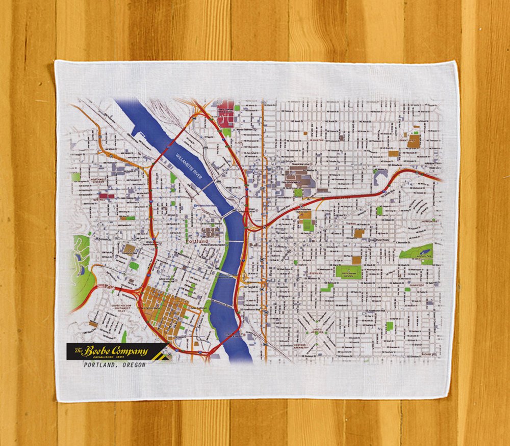 Portland map street map cotton map